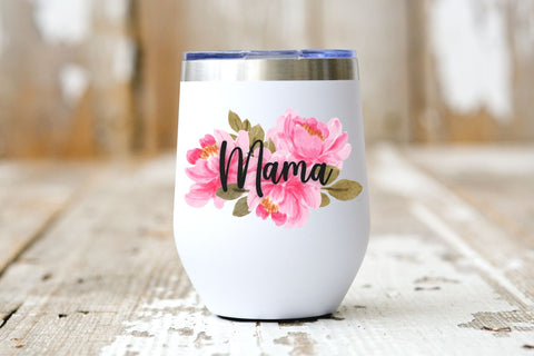 Floral MAMA Wine Tumbler